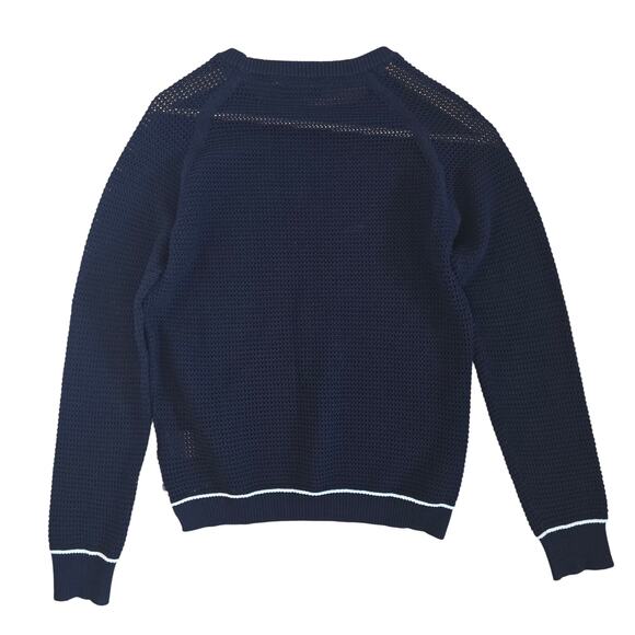 Scotch & Soda Womens Mesh Pullover Sweater Navy Size 2 Nautical Spring Summer - Picture 3 of 9